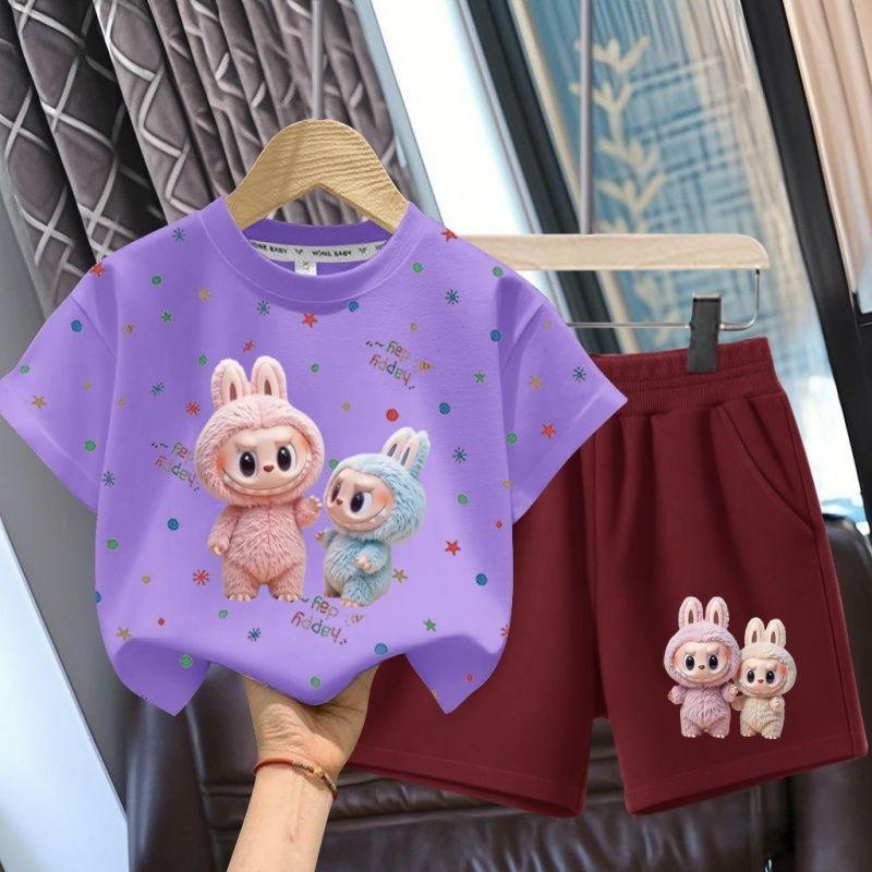 Cute Cartoon Set for Summer Children's Fashion Two-piece Set