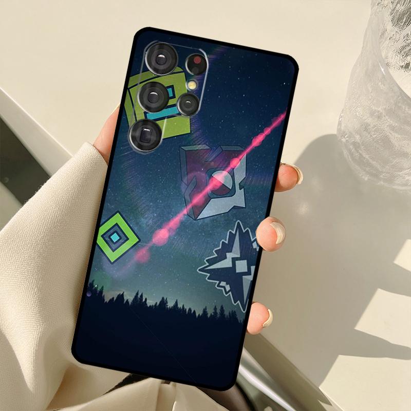 Geometry Dash Case For Samsung Galaxy S23 S22 S21 Ultra Note 20 S8 S9 S10 Note 10 Plus S20 FE S21 FE Cover