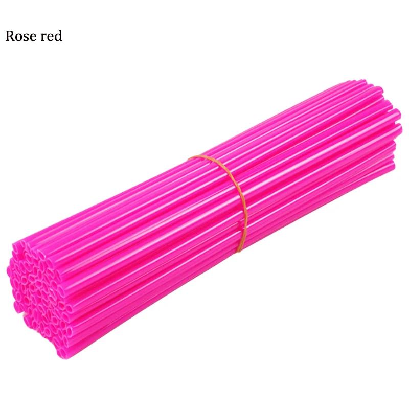 72pcs Bicycle Wheel Spoked Protector Wraps 17/24cm Wheel Rim Spoke Wrap Kit for Motorcycle Bike Color Rims Skin Trim Covers Pipe