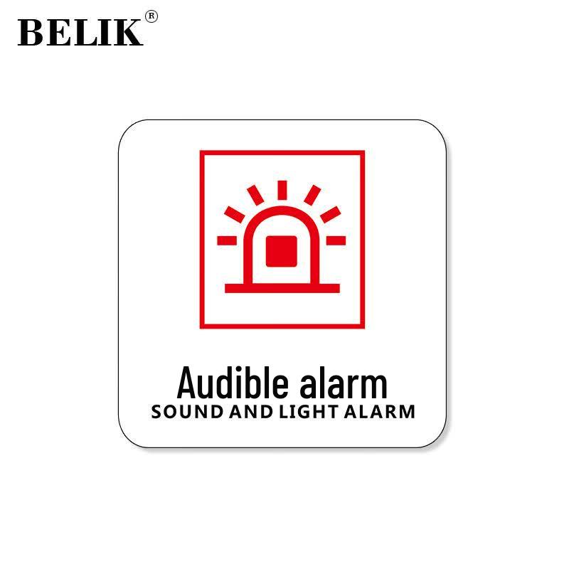BELIK Sound & Light Alarm Button Sign 10*10cm