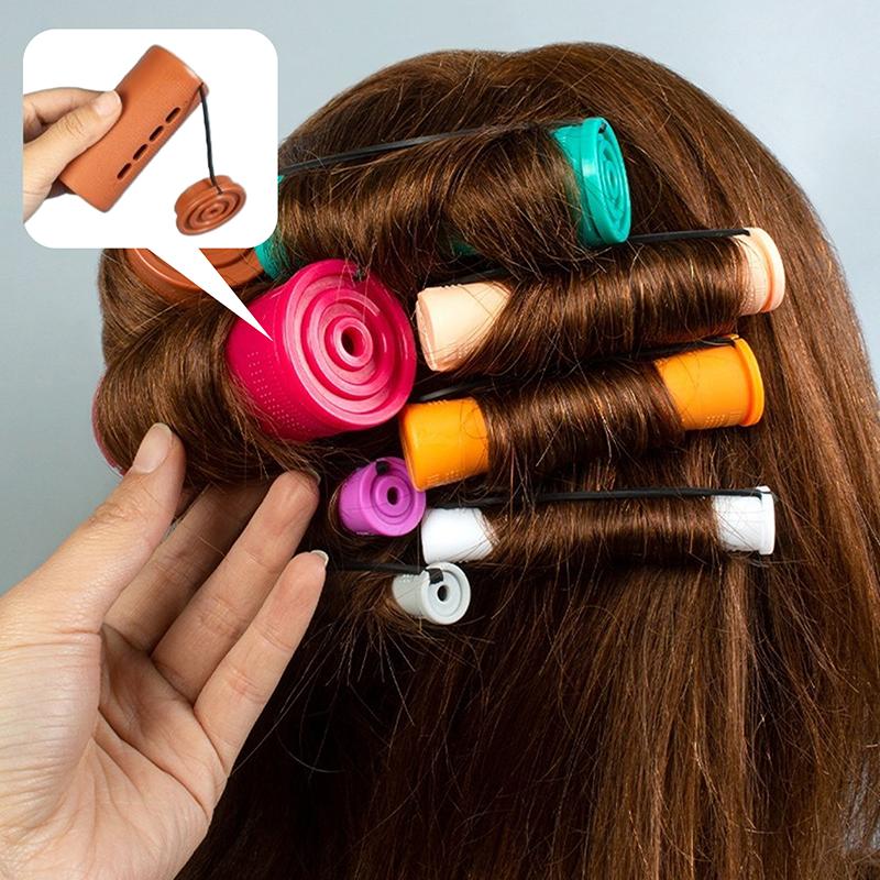 6/10Pcs Diy Barber Styling Hair Tool Dry Wet Hair Rubber Band Hair Clip With Elastic Band Curling Curler Hair Roller Hairdress