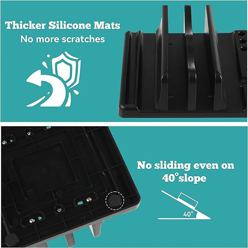 Vertical Laptop Stand, Laptop Holder With Adjustable Dock, ABS Single/Dual Slots Computer Holder Compatible With Tablet, Book