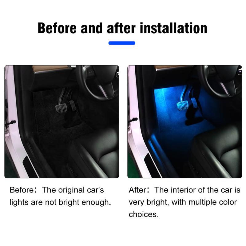 For Tesla Model 3 Model Y S X LED Footwell Light 18 Modes Car Seat Lamp Atmosphere Light Decorative Lamp Interior Accessories