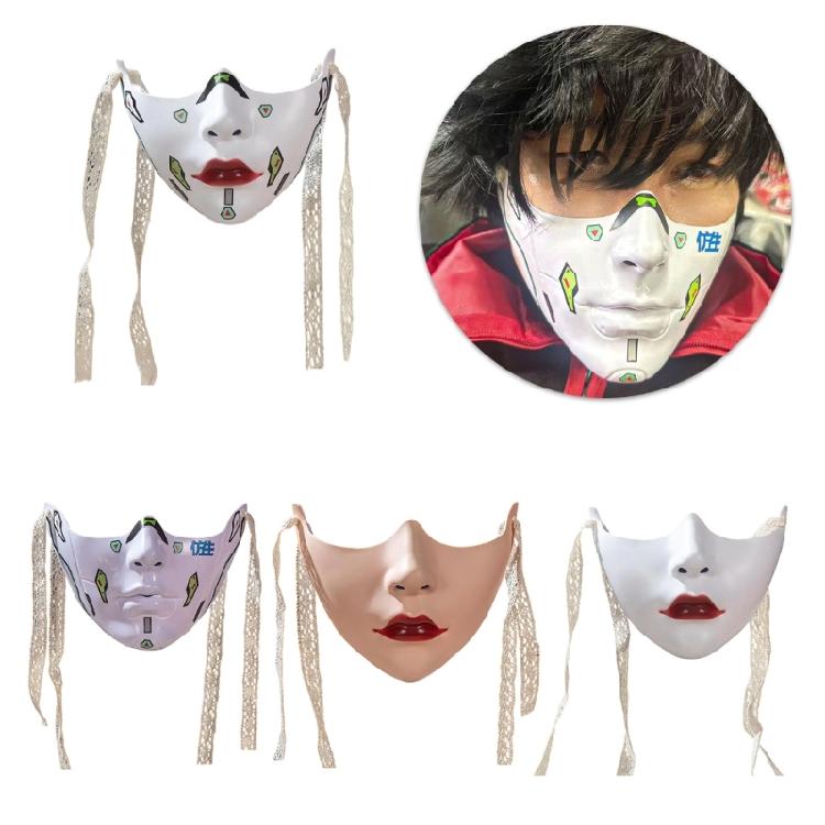 Painted Beauty Mask Masquerade Mask Party Mask Aesthetic Mask Mechanical Half Face Mask for Halloween Christmas Cosplay