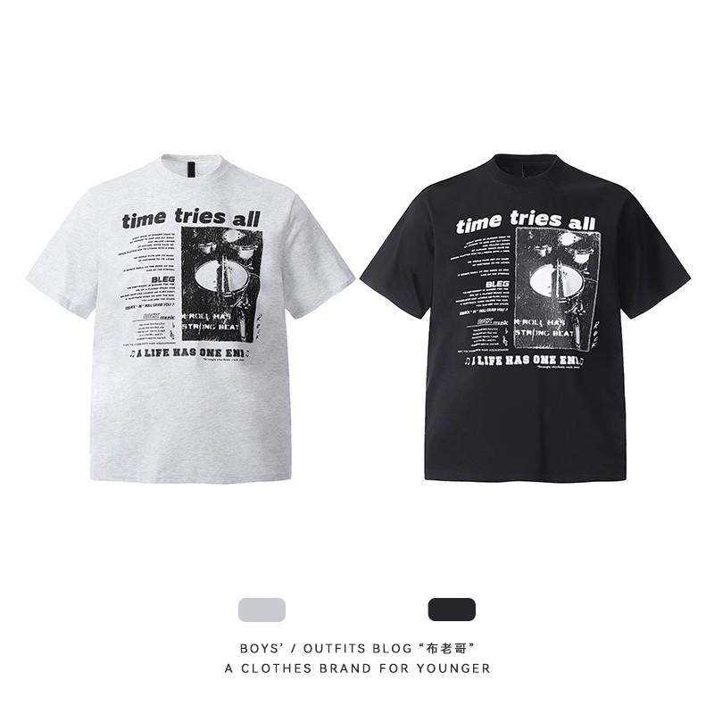 Amerikanisches Retro High Street Kurzarm-T-Shirt Herren Hochwertiges Ruan Shuai Oumei Top T-Shirt Modemarke Paar