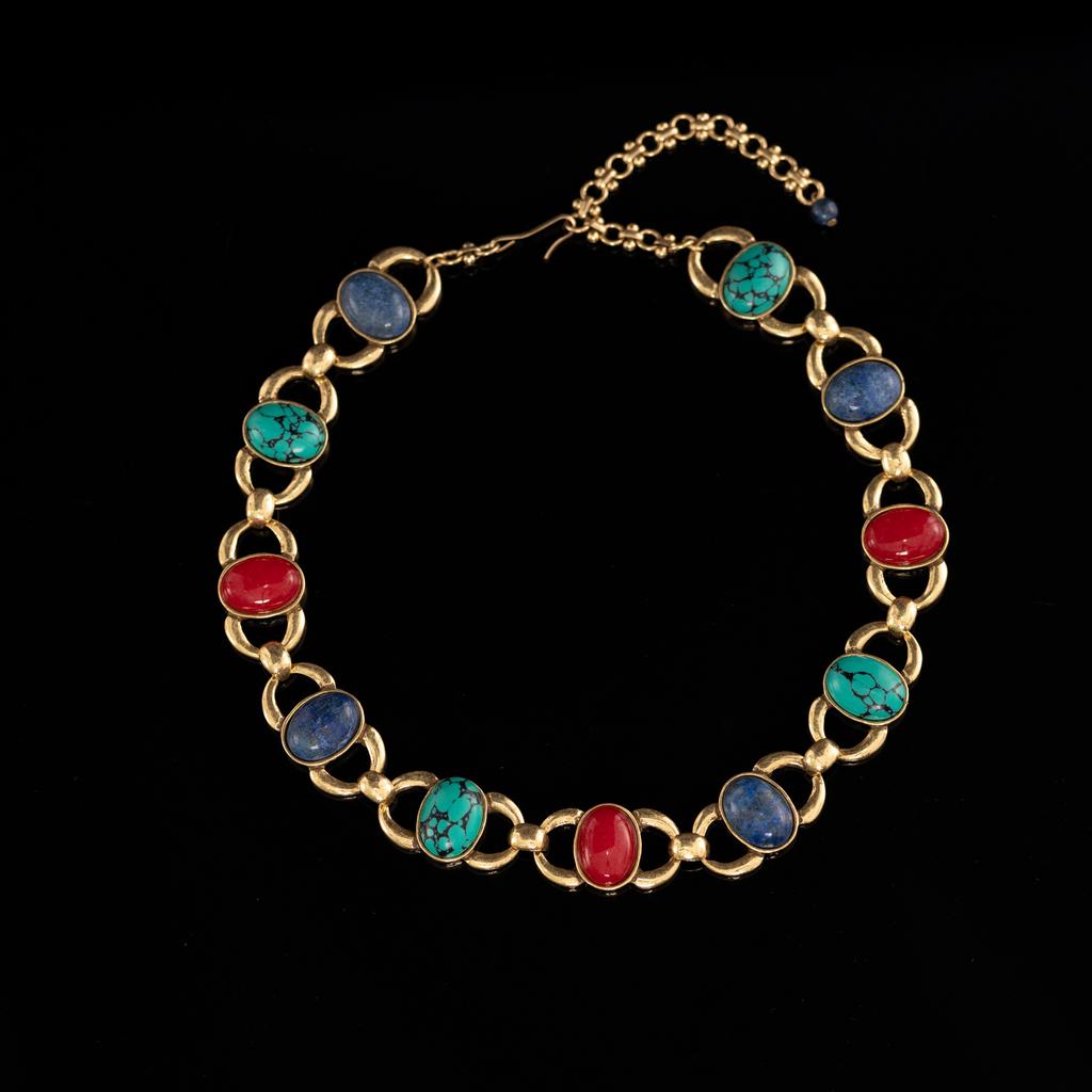 Direktlieferung Mittelalterlicher Vintage Schmuck Nischen Design Französische Retro Schlüsselbein Kette Halskette Halskette Neu