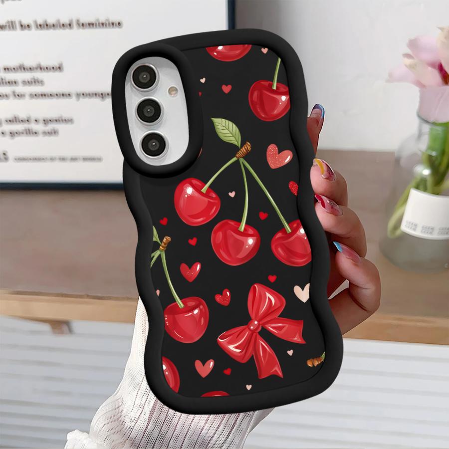 Case for Samsung Galaxy A14 A52 A13 A11 A15 A12 A21s A16 Soft Phone Cover A05 A23 A53 A03 A33 A22 A06 A04 Red Lovely Cherry