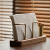 Wooden Tissue Paper Holder Metal Toothpick Holder Napkin Holder Tableware Tissue Box Storage Desktop Organizer Tableware Supplie