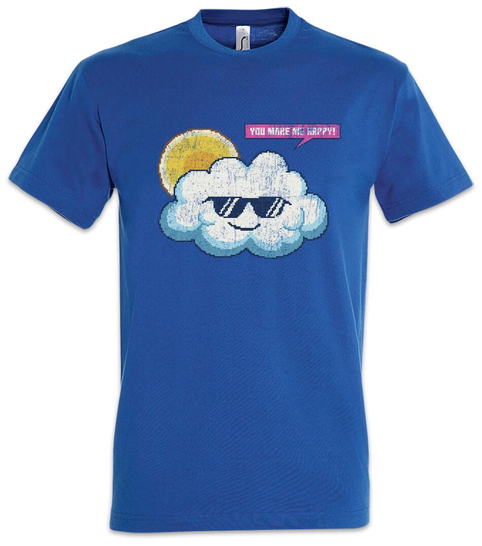 Cloud You Make Me Happy T-Shirt Gamer Gaming Pixel Retro 8 16 Bit Geek Nerd Fun S