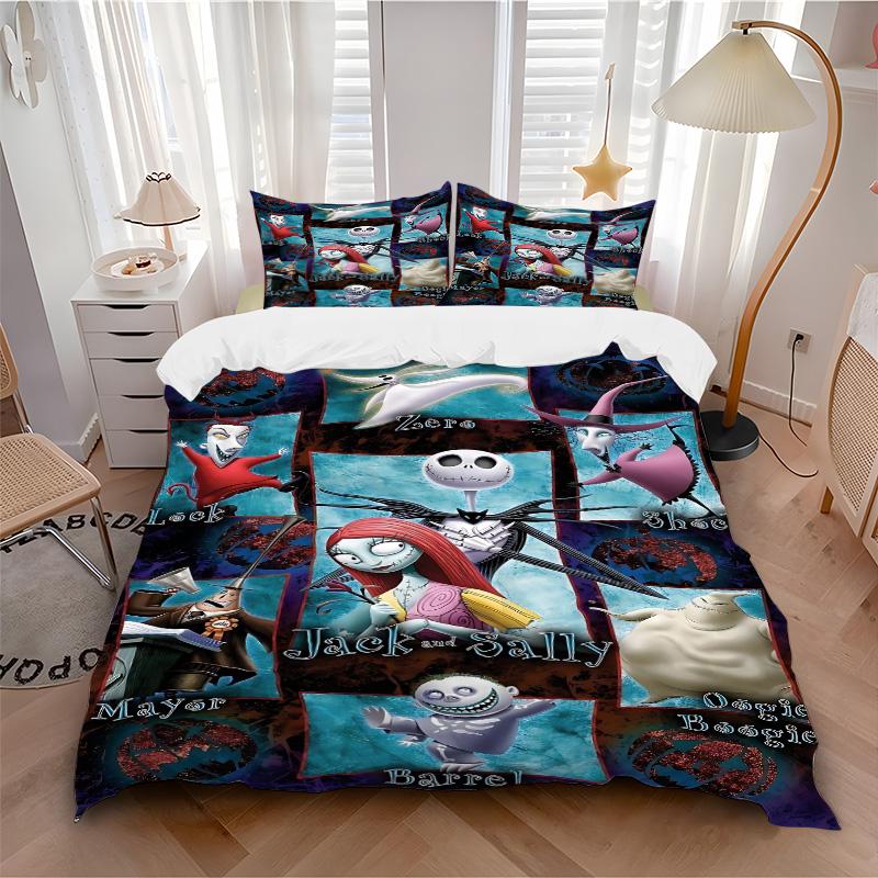 Nightmare Before Christmas Characters Print 3Pcs Bedding Setduvet Cover With 2 Bedropillowcase Home Birthday Gift