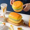 Hamburger Lunch Box Doppio Livello Carino Hamburger Bento Box Microonde Bambini Scuola Pasto Contenitore Cibo Forchetta Set Da Tavola Regali