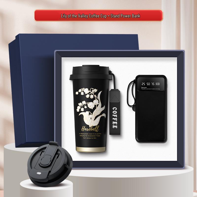 High-End Souvenir Gift Set: Custom Logo Coffee Mug & Power Bank