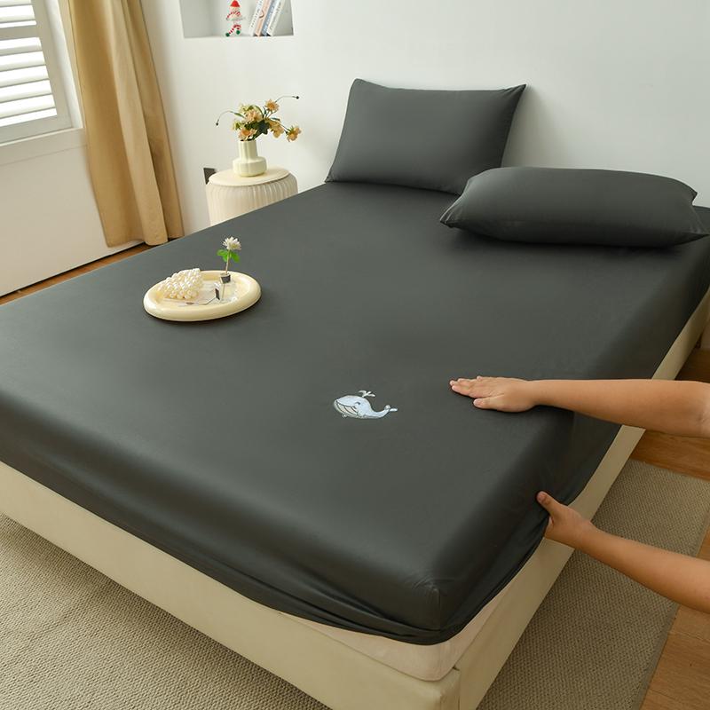 

2024 Новая однослойная простыня из хлопка класса А с вышивкой - Little Whale Pair of Pillowcases