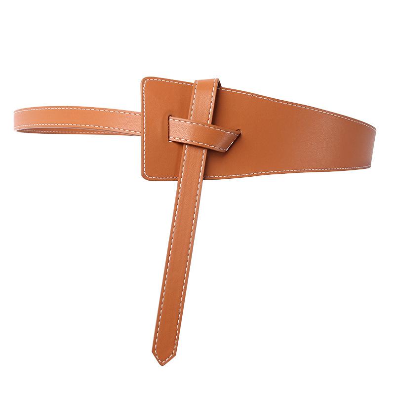 Women'S Knotted Wide Belt Dress Coat Sweater Decorative Belt Elegant Wind Belt