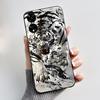 Phone Case For TCL 505 T509K T509A Bumper Black Shockproof Soft Casing Popular Lucky Cute White Furry Bear Pattern Cover