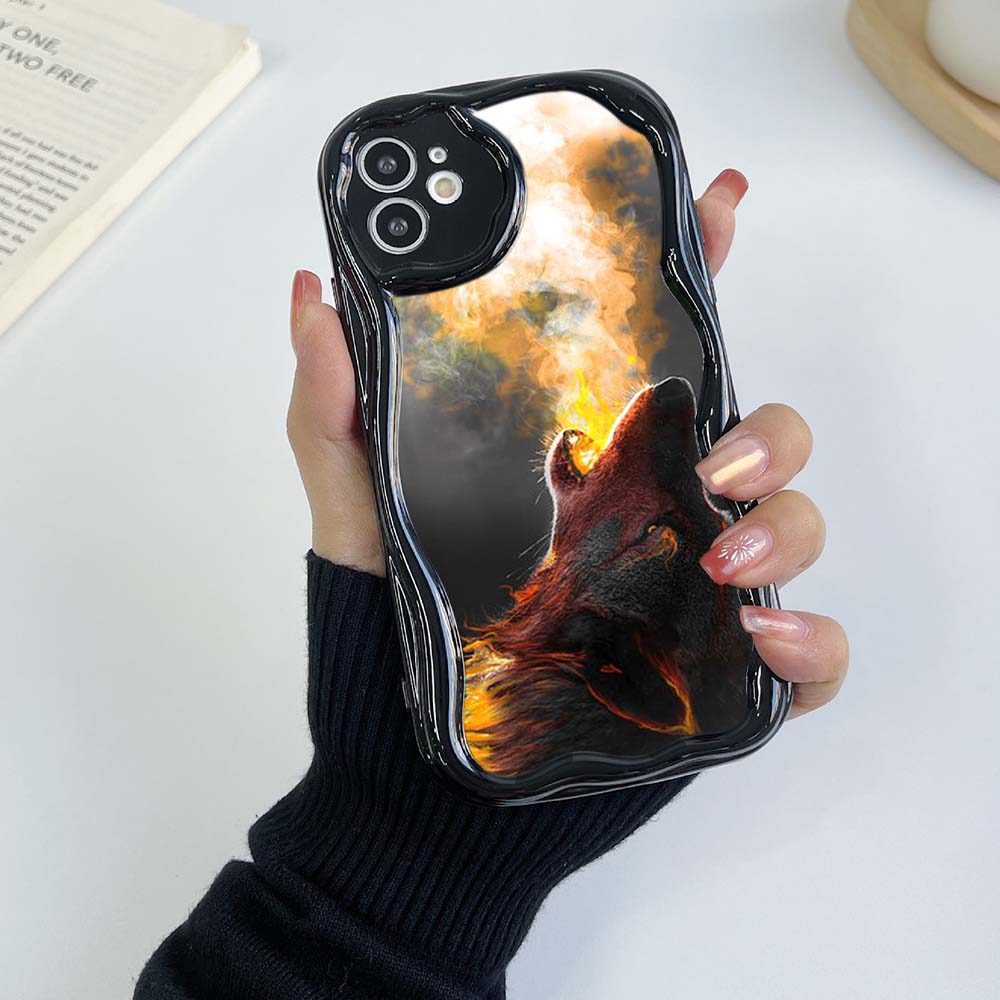 Samsung Galaxy A24 A14 pro iPhone 15 Xiaomi Poco X5 Redmi 13C 12C Huawei Honor 90 Infinix Pouzdra na telefon A39 wolf tygr exclusive Krémový vzor měkké pouzdro