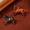 Elegant Symbolic Horse Brooch Chinese Zodiacs Vintage Alloy Pin for Hat or Lapel Handmade Clothing Accessories