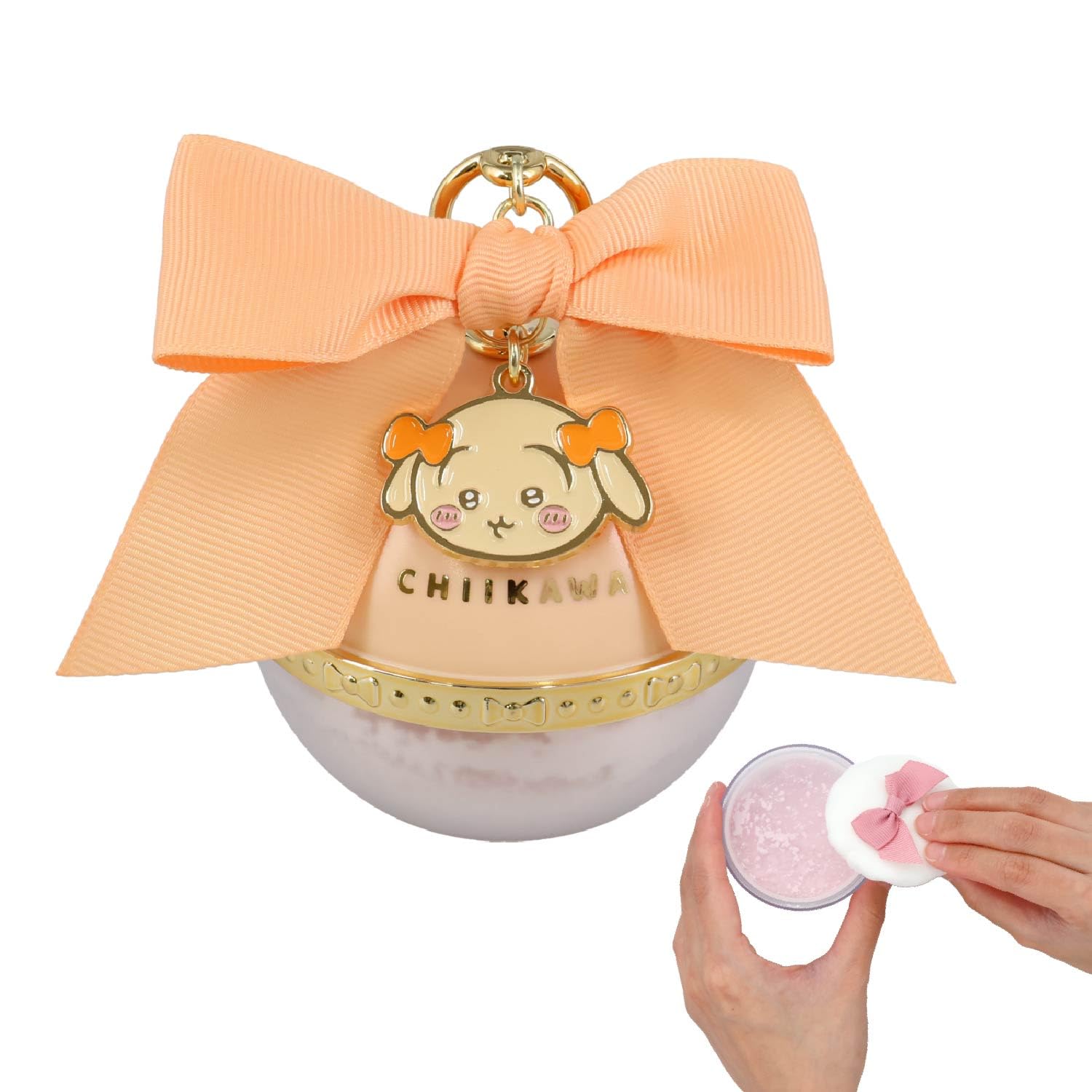 Shobido Chiikawa Loose Face Powder with Ribbon Puff, Squalane Formula, Ribbon Series (Rabbit)