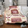 Happy 70Th Birthday In 1956 Throw Blanket Warmthful Decor For Sofa Couch Office Bed Picnics Allseason Use Playful Design Unique Gift For Family And