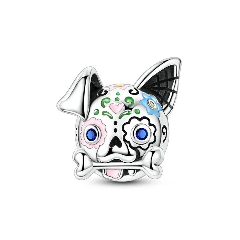 Fête d'Halloween Cuivre Lumineux Squelette Fantôme Citrouille Sorcière Magique Breloque Perle Pendentif DIY Bracelets Festival Bijoux Cadeau