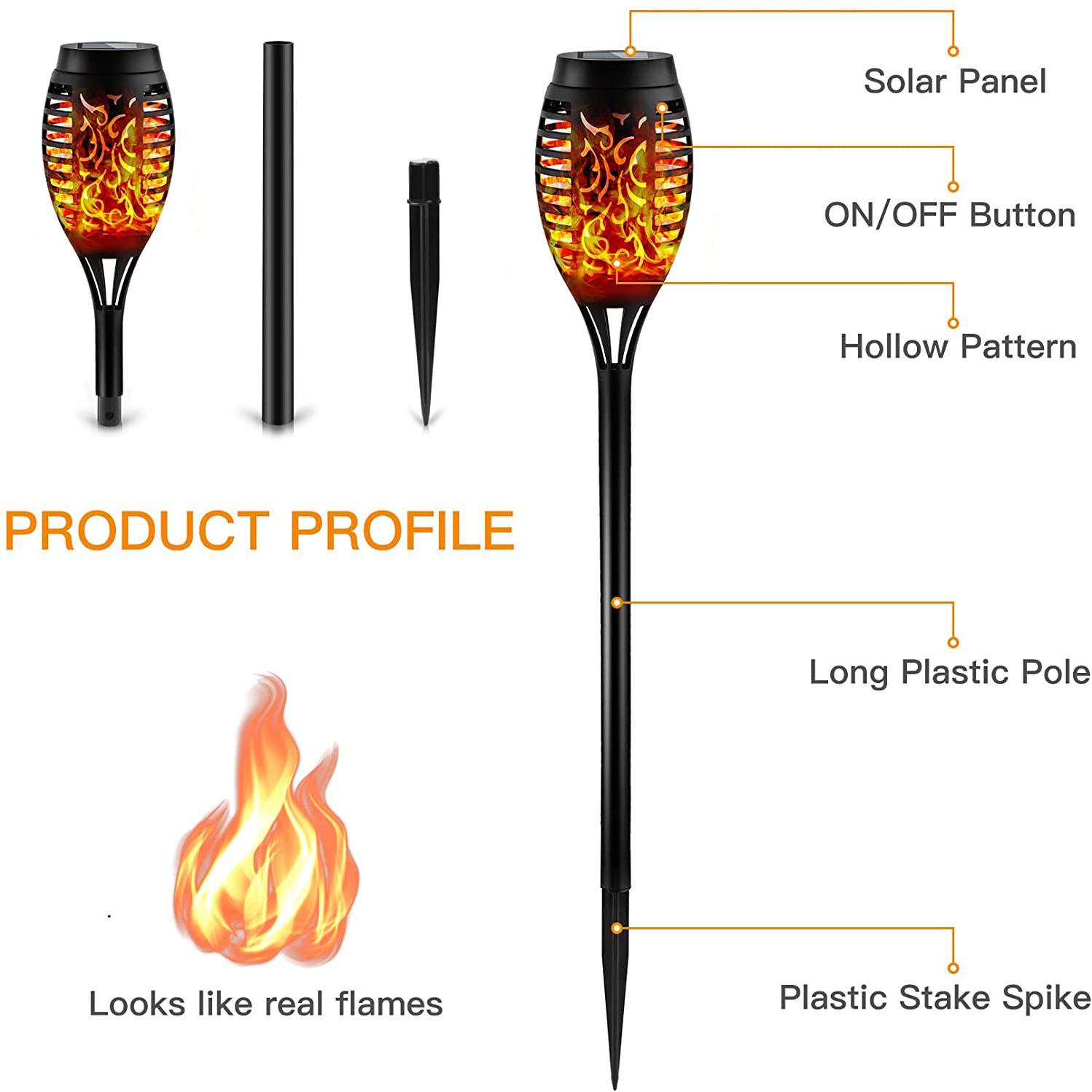 

Бамбуковый солнечный факел с 12 светодиодами, имитирующими пламя Solar Garden Lamp