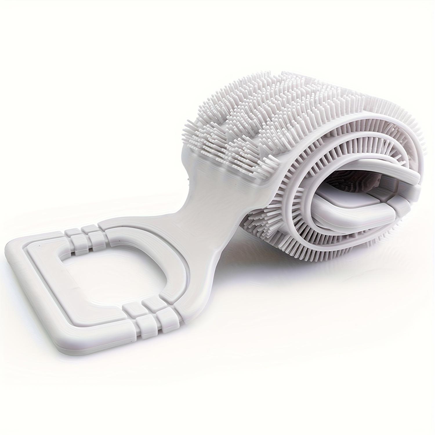 

Зеленая силиконовая мочалка-полотенце для спины с веревочными ручками - Отшелушивающий инструмент для ванны для глубокой очистки, текстурированная поверхность для легкого доступа серый