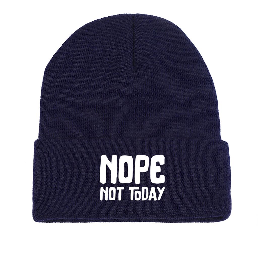 “NOPE Not Today” Print Winter Hats Unisex Warm Hat Beanie Skullcap Autumn Slouchy Knitted Cap Beanie Ideal Choice For Cycling