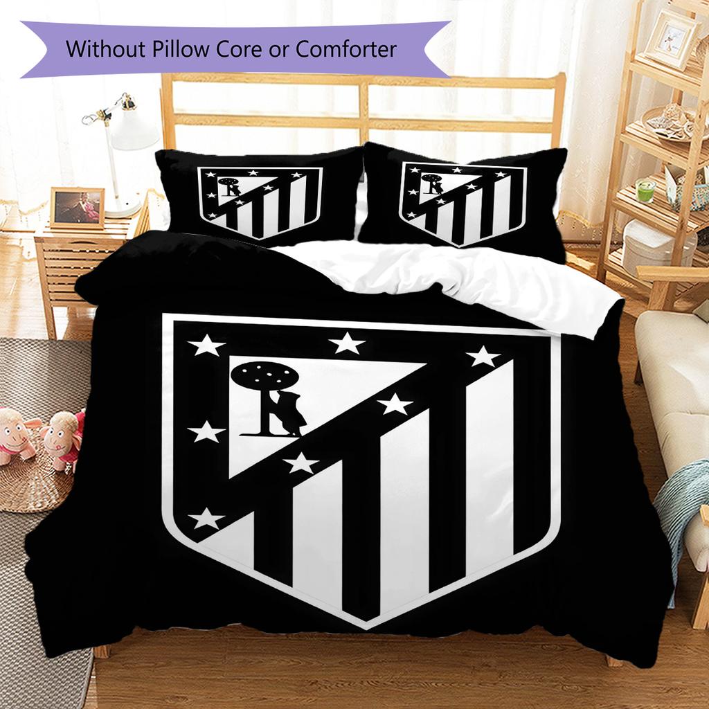 Juego de Edredón Ropa de Cama Atleti Funda de Edredón Funda de Almohada Decoración del Hogar Regalo de Cumpleaños (1 * funda nórdica + 2 * fundas de almohada, sin núcleo)