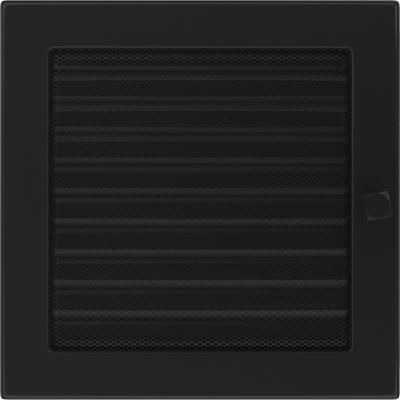 Lüftungsabdeckung 22x22 schwarz mit Jalousien