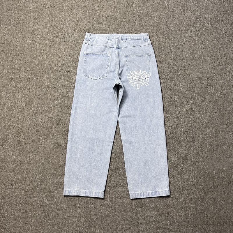 RogueWave New Jeans High Quality Printed Embroidery Straight Jeans Black Pants Men Jeans Printing Trend Street Wear Jeans Men