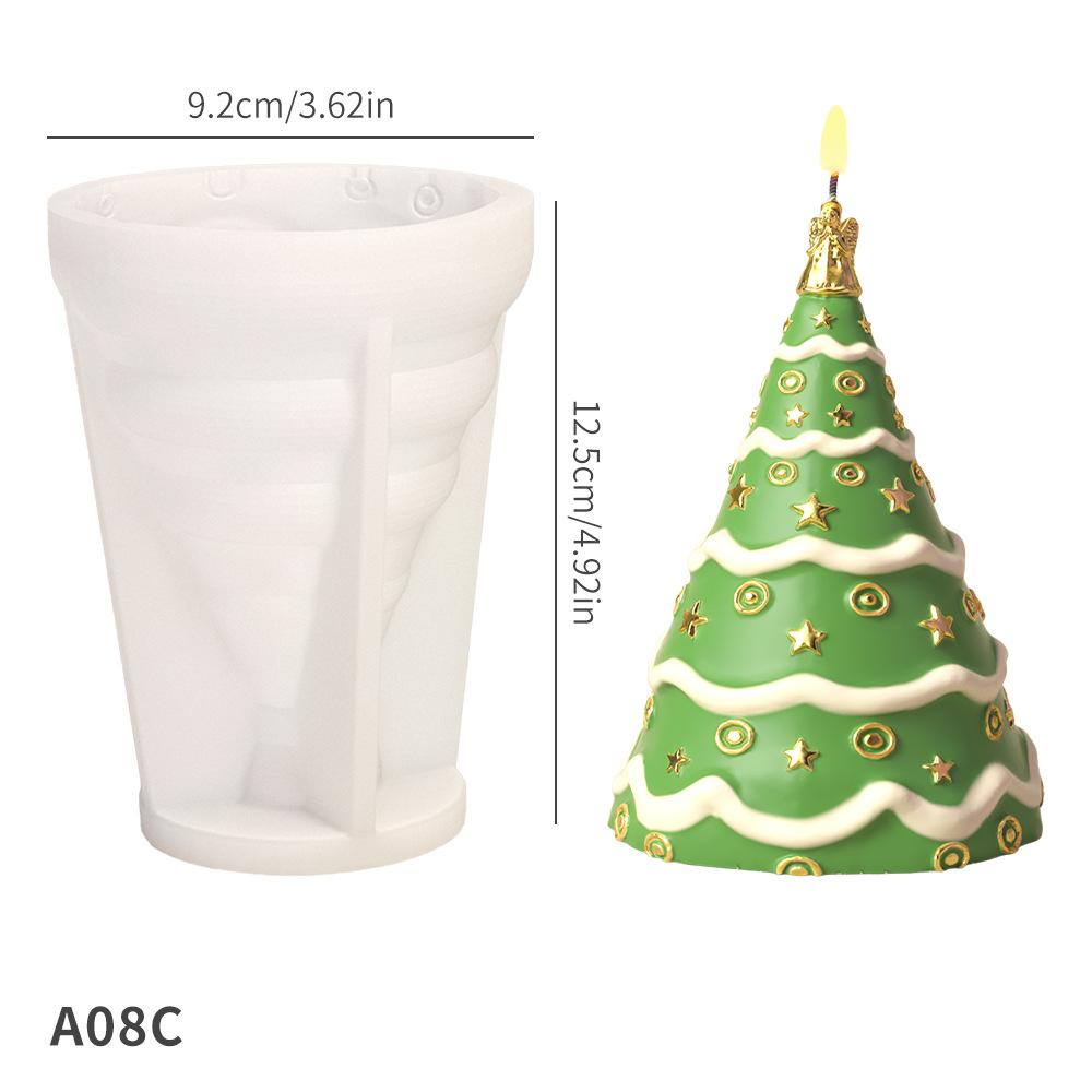 3D Weihnachtsbaum Kerzen Silikonform Handgemacht DIY Weihnachtsbaum Epoxidharzform Seife Kerzenherstellung Backwerkzeuge Feiertagsgeschenke