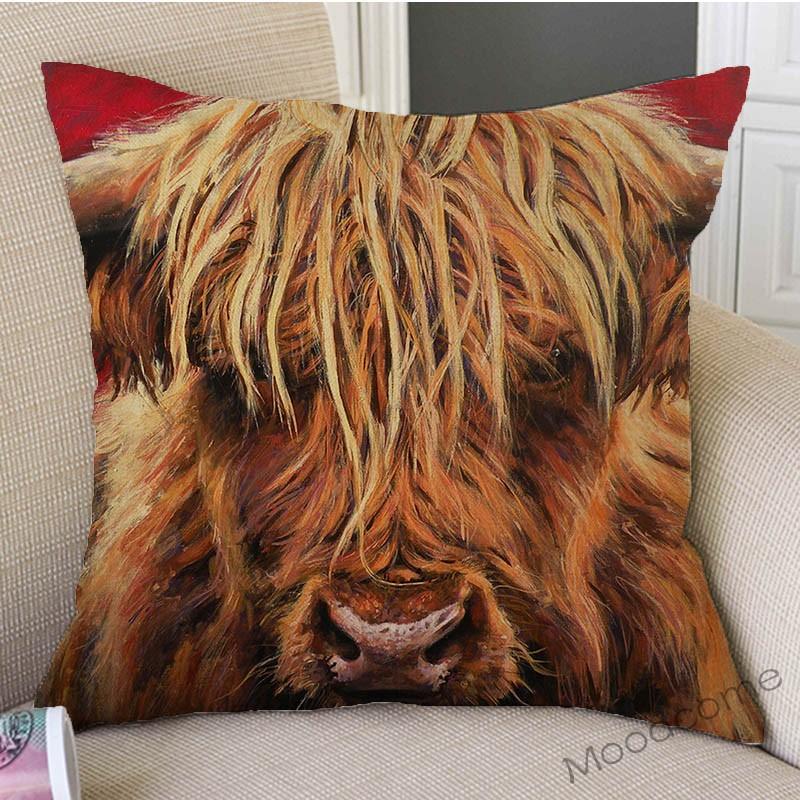 Nordische Aquarell Schöne Kuh Malerei Heim Dekoration Sofa Überwurf Kissenbezug Ölgemälde Baumwolle Leinen Stuhl Sitzkissenbezug