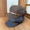 Polka dot octagonal hat, newsboy hat, female star pendant, beret cap, autumn and winter shopping to modify the face shape, temperament hat