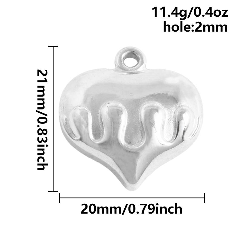 6pcs High Quality Assorted Stainless Steel Heart Charms For Jewelry Making Bracelets Keychain Pendant DIY Women Men Pendant Bulk