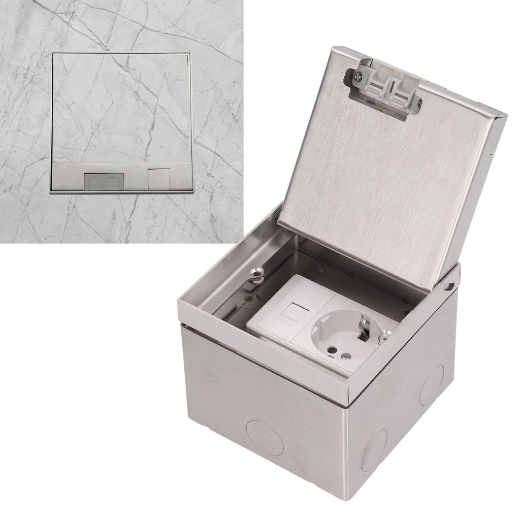 Floor Recessed Concealed Socket Space Saving Stainless Steel Concealed Outlet for Home AC250V