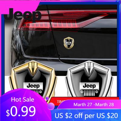 Per Jeep 3D Scudo Dorato/Argentato Logo Adesivo Stemmi Baule Auto Accessori Auto Per Jeep Grand Cherokee Wrangler JK Compass Reneg