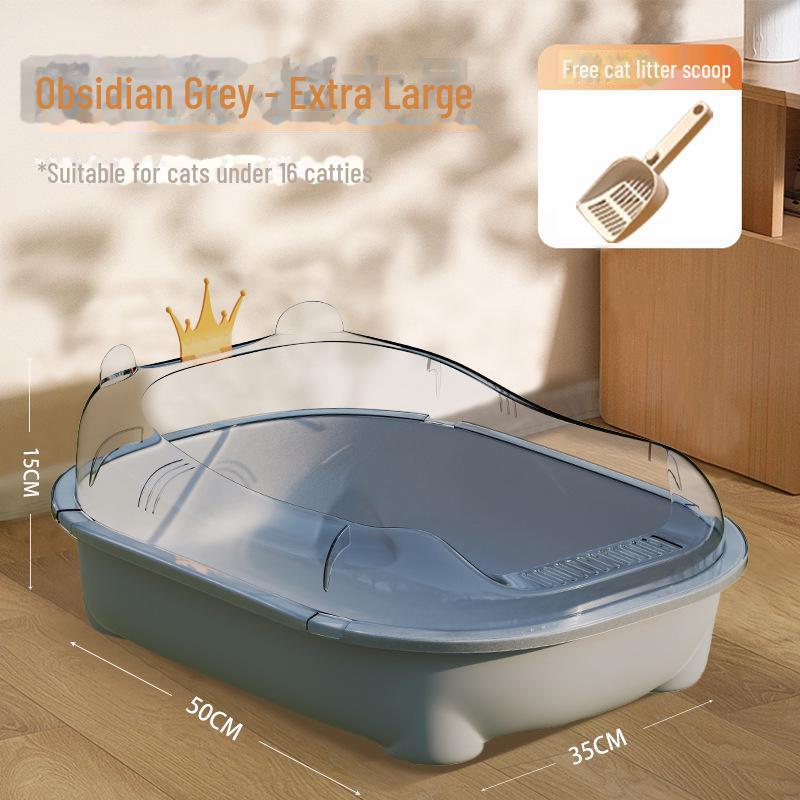 Thickened Semi-Enclosed Oversized Splash-Proof Cat Litter Box
