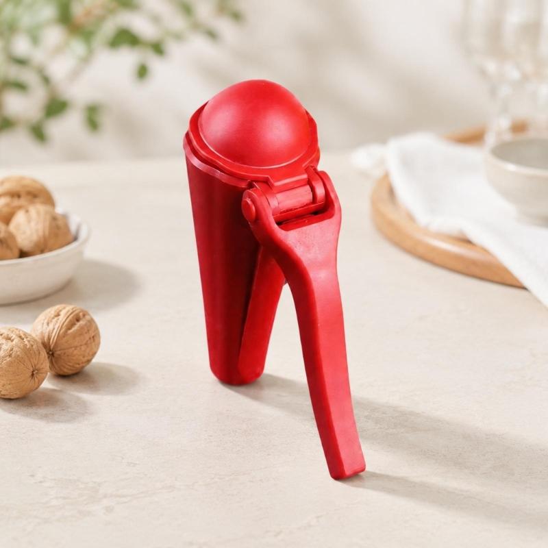 Covered Tapered Nut Holder ABS with Hinged Push Handle for Positioning Hazelnuts and Controlling Loose Shell Debris
