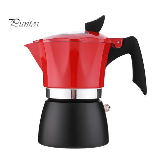 

150/300 мл Мока-кофеварка эспрессо кофеварка на 3 чашки 6 чашек герметичная плита итальянская кофеварка для дома кухня на открытом воздухе путешествия ресторан 150ML красный
