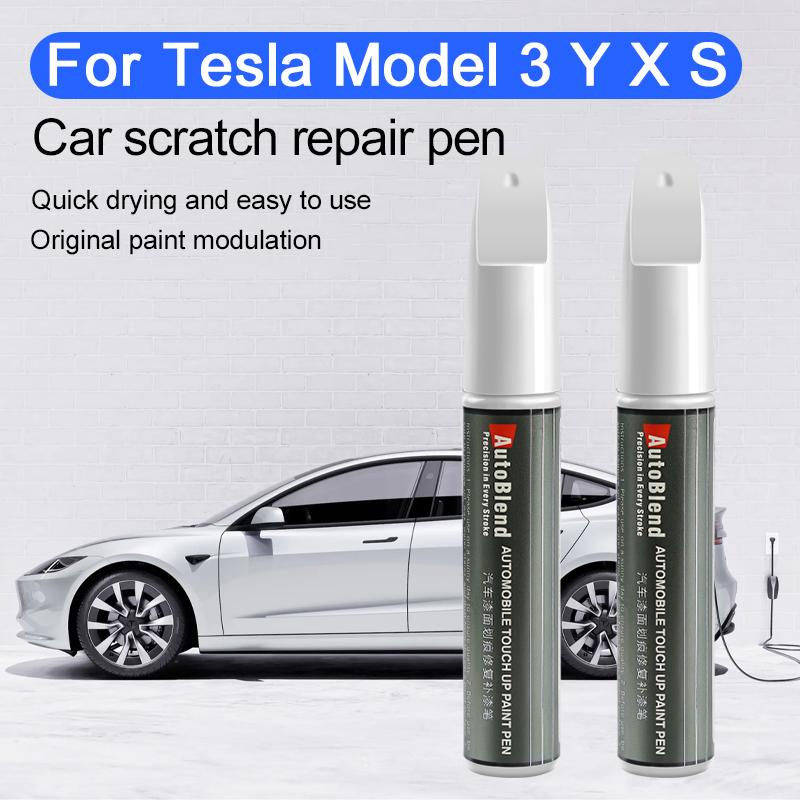 For Tesla Model 3 Y X S Car Scratch Removal and Touch-up Pen Wheel Hub Paint Repair Pen Clear Coat Stealth Gray Solid Black