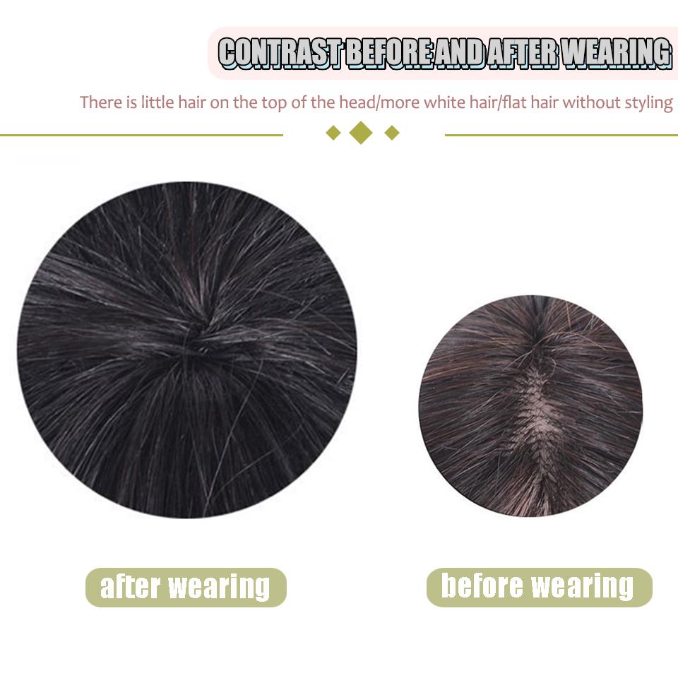 WTB Head Replacement Block Synthetic Wig Female Natural Hair Cover Breathable Straight Hair One-piece Replacement Piece Wig