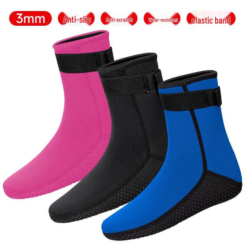 3mm Non-Slip Dive Socks: Wear-Resistant, Thickened, Warm for Winter Swimming, Surfing, Snorkeling, and Wading.