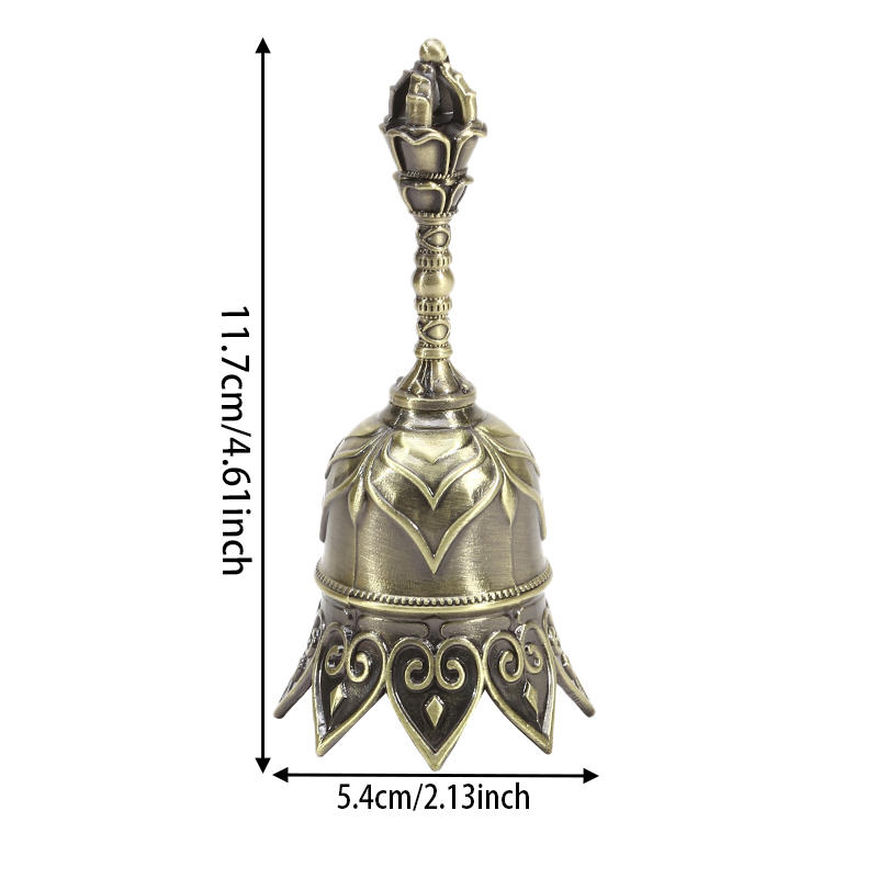 Delikatny Vintage Ręcznie Nakręcany Dzwonek Wielofunkcyjny Dzwonek Treningowy dla Zwierząt Metalowy Dzwonek Do Obsługi na Wesele, Kolację, Boże Narodzenie