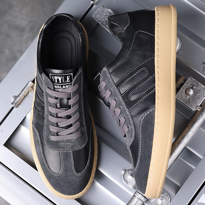 European station men's shoes trendy shoes breathable suede shoes sports and leisure shoes leather Forrest Gump shoes spring white shoes men's board s