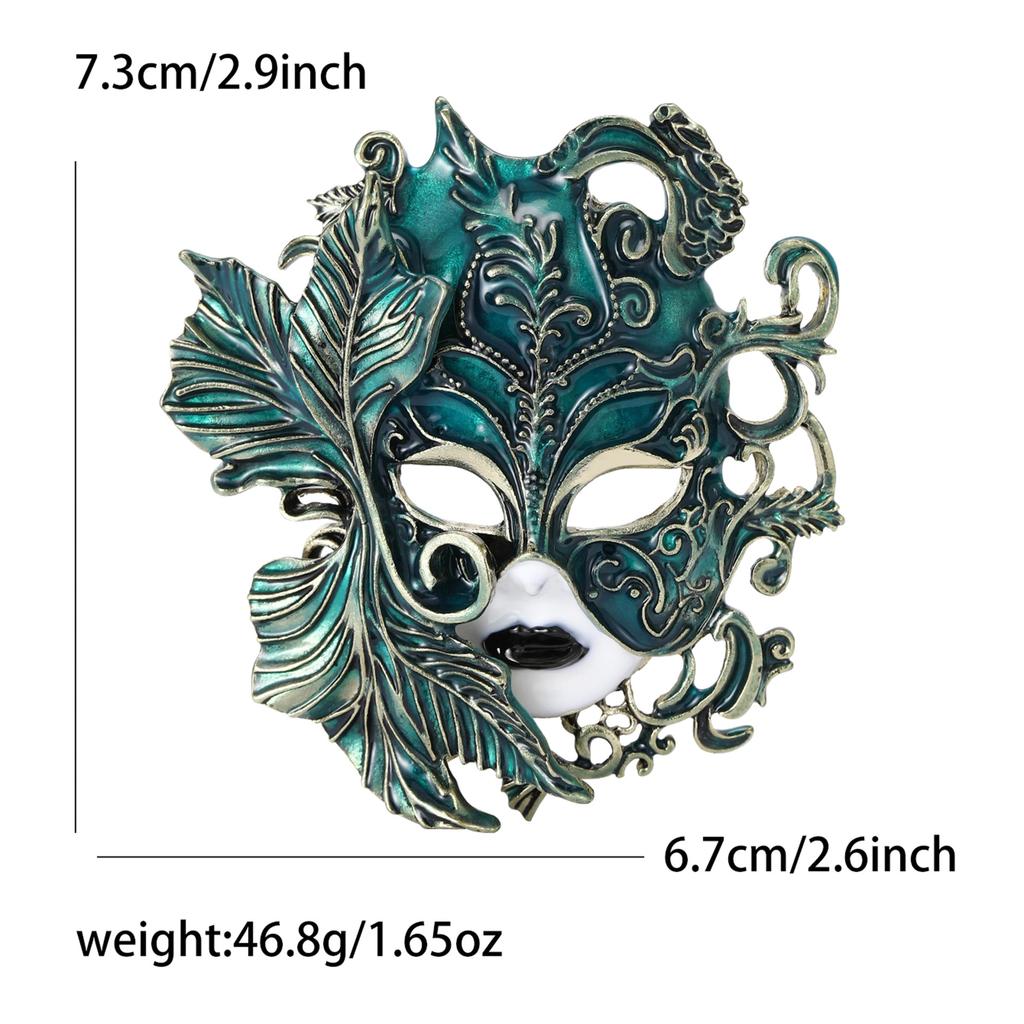 Vintage Palace Embossed Face Mask Brooch Men Women Costume Accessories Corsage Pin Jewellery Gifts