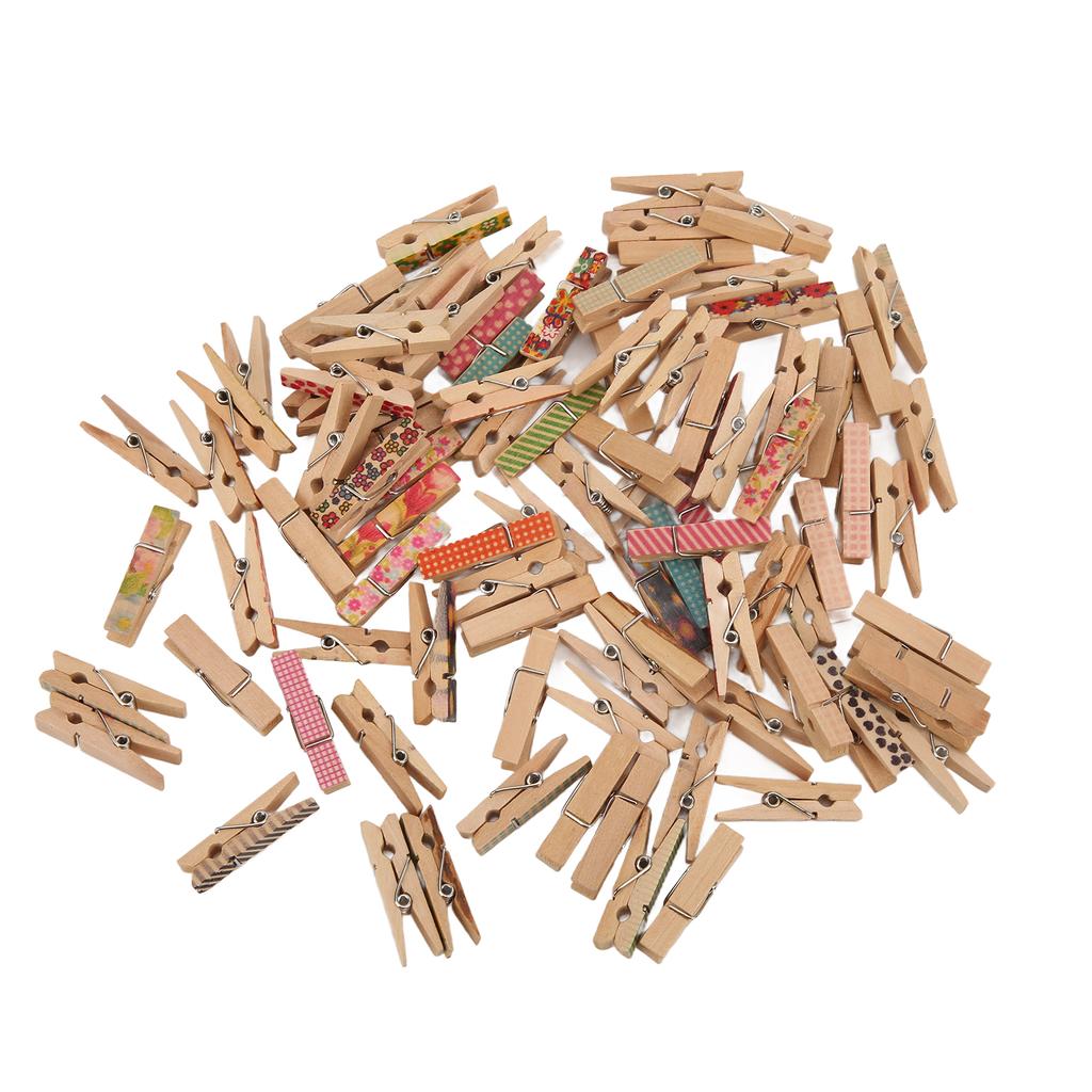 100Pcs Painted Wood Clothespin Fashion Unique Design Durable Detachable Painted Wooden Clip