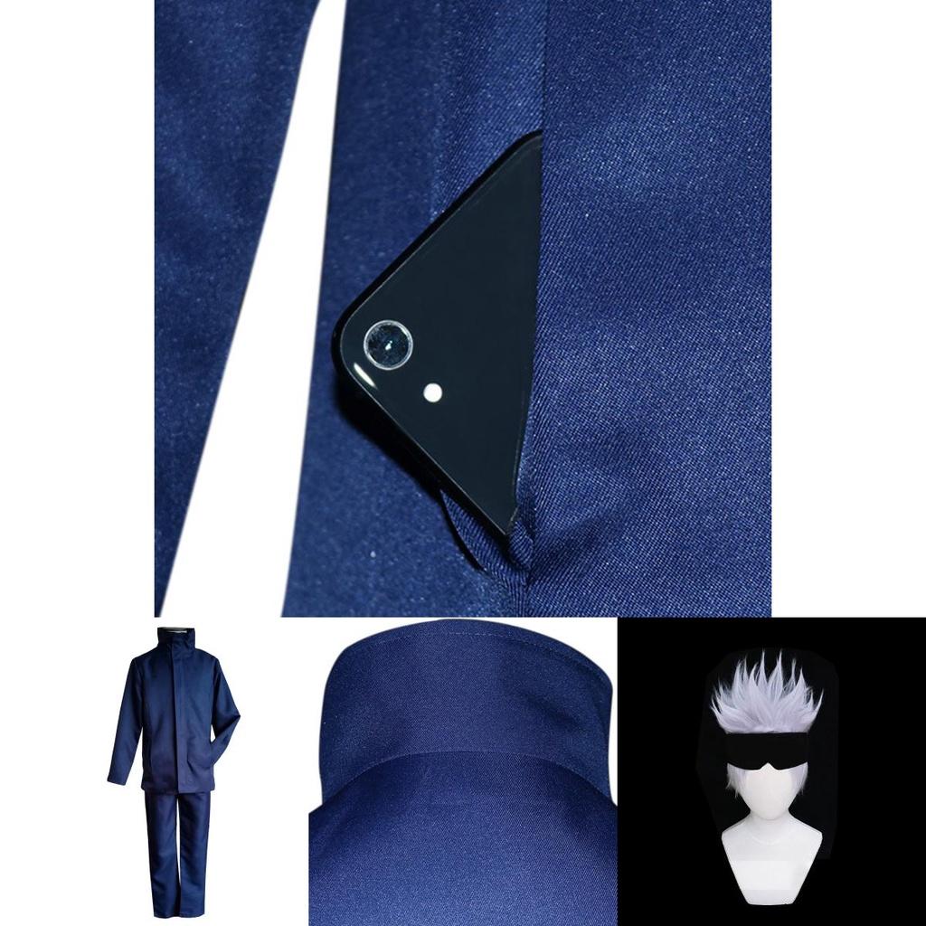 Gojo Jujutsu Kaisen Satoru Cosplay Costume Wig Men School Uniform Outfit Suit