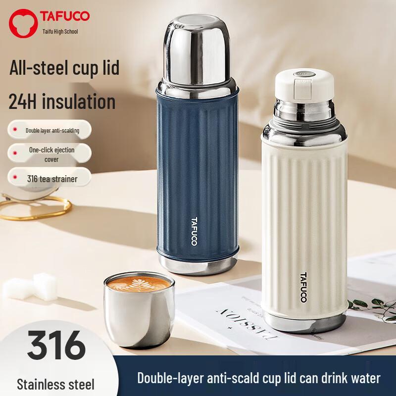 TAFUCO 316 Stainless Steel Dual-Sip Vacuum Flask