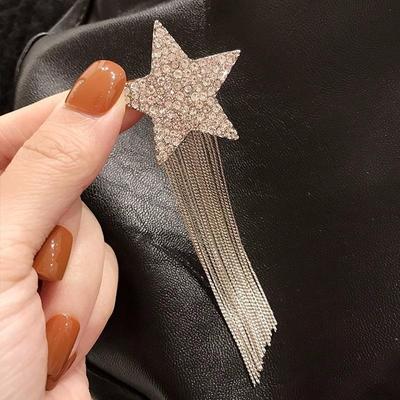 Висококласне жіноче персоналізоване пальто, светр та корсаж з унікальним відчуттям дизайну, прикрашені зірками та китицями