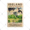 Irland Dublin Stadsvy Vintage Retro Metallplåt Skylt Dekorativ Tallrik för Hem Klubb Vägg Gåva